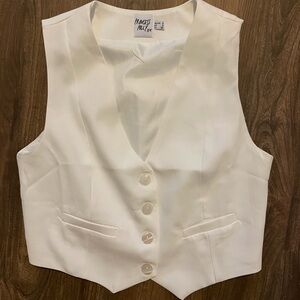 Princess Polly White Tailored Button Vest